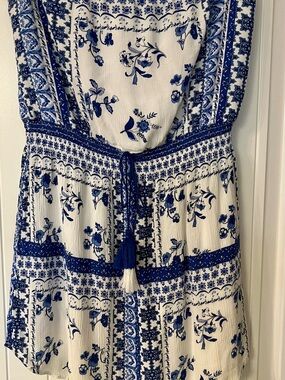 Xhilaration Blue and White Floral Mini Dress